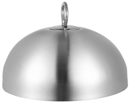 Hemoton Melting Dome and Burger Cover, Stainless Steel Food Bell Teppanyaki Lid Steak Cover, Silver, 20 x20 x 9. 5 cm