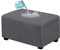 JHLD wasserdichte Ottomane Schonbezug Stretch, Rectangle Wildleder Hockerbezug Herausnehmbar Pedalschutzhülle Für Wohnzimmer-grau-Medium