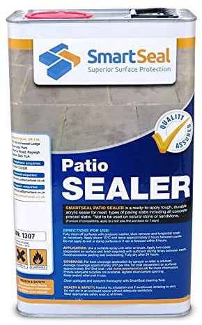 Smartseal Patio Sealer - Protects Concrete Precast Slabs, Flagstone, Paving. A Wet look patio with our Premium Patio Sealant. Easy To Apply, Stain Resistant, Concrete Sealer. Matt Finish (5 Litre)