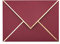 A7 Umschläge – 25 Stück V-Klappe Folienbordüre Luxus-Versandtaschen für 12.7x17.8 cm Karten – für Hochzeit, Einladungen, Babyparty, Brautparty, Weihnachten – 13.3x18.3 cm 4 cm (b Weinrot)