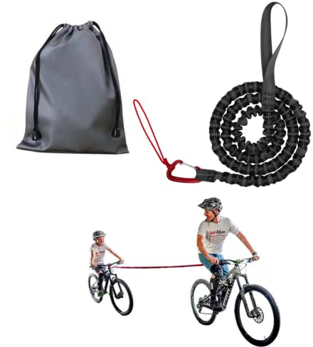 BBDA Kinder Fahrrad Abschleppseil,Abschleppseil Fahrrad Kinder Tow Rope Zugseil Zugseil für Mountainbike Elastisches Zugseil, geeignet für Fahrrad (Schwarz)