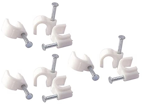 46 Pezzi Da 4mm Di Fermacavo con Chiodo, Graffette Clip per Cavi, Fermacavi Muro Rotondo, Tante Altre Misure Disponibili