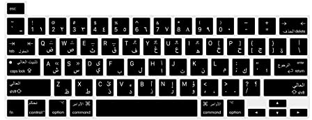 MiNGFi Silikon Arabisch Tastaturschutz für MacBook Pro 13 M1/M2 A2338 (2020–2023), A2289 (2020), A2251 (2020–2021), Pro 16 A2141 (2019–2021) US/ANSI Tastaturlayout - Schwarz