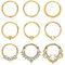 Kakonia 9Pcs Septum Jewelry 16G Daith Earrings Hoop Nose Ring for Women Men CZ Opal Clicker Hinged Stainless Steel Cartilage Tragus Helix Piercing Rings 8MM Gold, CPR117G8mm