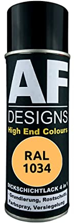 Alex Flittner Designs Rostschutzlack 4in1 RAL 1034 Pastellgelb Metall Schutzlack Spray Rostschutzfarbe Sprühdose