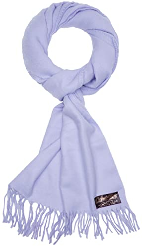 BRUBAKER Cashmirillo Schal - ca. 40 x 180 cm Lang Leicht Warm und Kuschelig - Herbst und Winter Kuschelschal - Stola Tuch mit Fransen für Damen und Herren - Flieder Lila