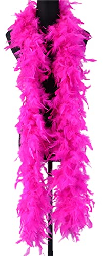 Herbests Federboa für Weihnachtsbaum, 2m Einfarbig Flauschige Weihnachten Band Boa Streifen Federschal Kostüm Girlande Stola 20er Jahre Party Karneval Verkleidungszubehör Damen Mädchen, Rose