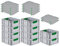 PROREGAL SuperSparSet 10x Eurobox NextGen Color mit Auflagedeckel & Schiebeschnappverschlüsse, HxBxT 17x30x40cm, 16L, Griffe grün geschlossen, Glatter Boden, Eurobehälter Transportbox