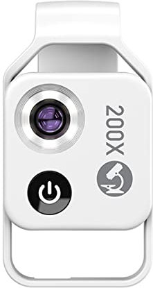 JUIYU Microscope Accessories Kit 200X Magnification Microscope Lens For Phone Camera Lens Microscope Slides (Color : WHITE Without CPL)