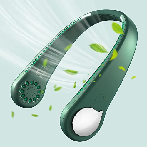 Portable USB Ventilateur de cou sans lame Silencieux avec flux d’air à 360°, personnel Mini Mobile Collier Ventilateur Nuque Refroidisseur Rechargeable USB Fan pour Bureau Domicile Voyage En Plein Air