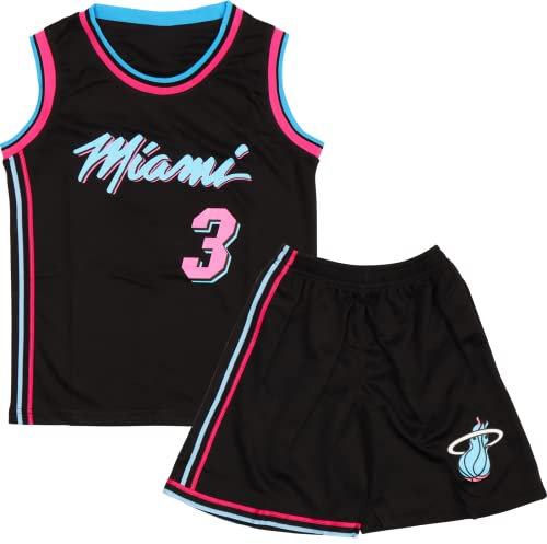 DaceStar Basketball Trikot Kinder, # 3 Basketball Kleidung Kinder, Basket-ball Trainings Ärmellos Trikot und Short, Jungen Basket-ball Trikots, Kinders Basket ball Trikots Set für 4-14 Jahre L