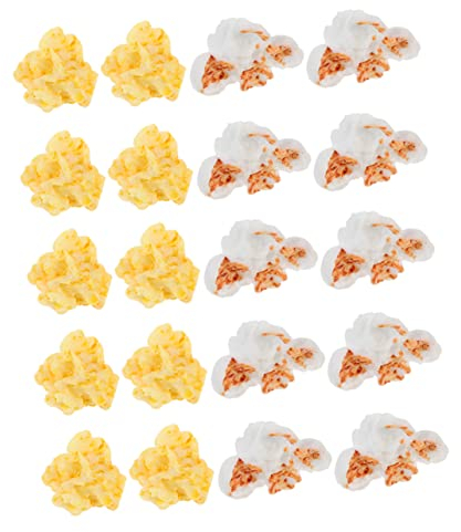 Toyvian 90 Stück Künstliche Popcorn-Charms DIY-Ohrringzubehör Baumelnde Anhänger Display Popcorn-Phoo-Requisiten Popcorn-Ohrringe Charm-Armbänder Popcorn-Schmuck Haarnadel Kind