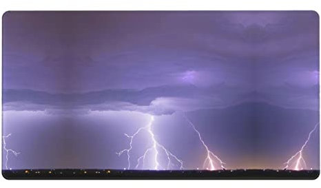 ResKiu Printed Extra Large Lightning Storm Mouse Pad ~Protective Keyboard Desk Mouse Mat For Computer/Laptop