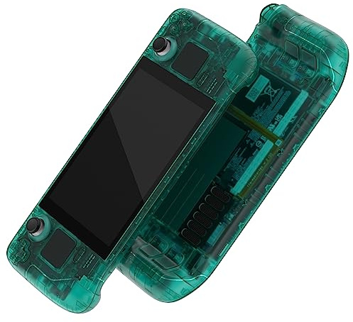 eXtremeRate Coque pour Steam Deck LCD, Coque de Remplacement avec Bouton pour Steam Deck LCD, sans Console-Vert Émeraude