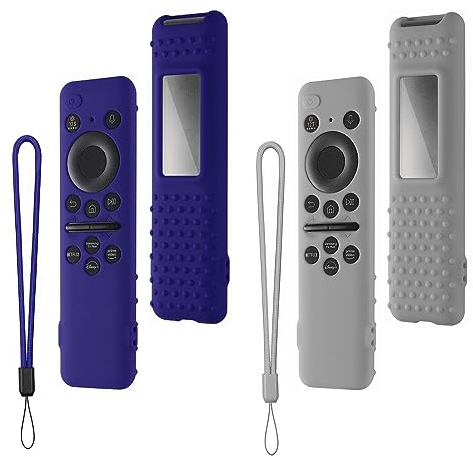 Funda para Samsung Remote Control 2023: WUZUN Compatible con TM2360E / TM2361E BN59-01432A / 01432J Smart TV Solar Cell Remote Cover Protectora de Silicona a Prueba de Golpes (Gris + Azul)