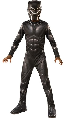 RUBIE'S Avengers Officiel - Déguisement Enfants Black Panther - Taille 9-10 Ans - Costume Super Héros Enfant Marvel avec Combinaison + Masque - Idéal,