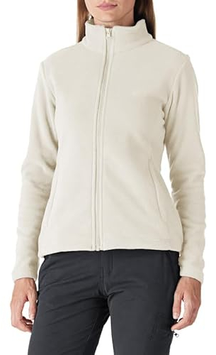 Outdoor Ventures Giacca in pile da donna con chiusura lampo, colletto alto, da donna, in pile, antistatica, per corsa, escursionismo e tempo libero, bianco, S
