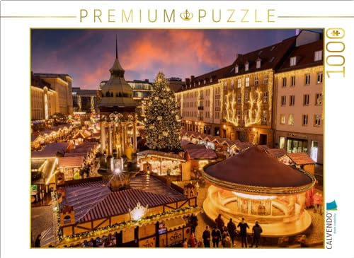 CALVENDO Puzzle Weihnnachtsmarkt auf dem Alten Markt | 1000 Teile Lege-Größe 64 x 48 cm Foto-Puzzle für glückliche Stunden