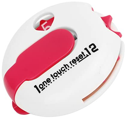 LJCM Score-Zähler, Leichter Zweifarbiger Tally-Cap-Clip mit Radeinstellung aus Kunststoff, One Push to -Hut-Clip-Scorer für das Golftraining (Weiß und Rosa)