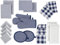 LANE LINEN Flour Sack Dish Towels Set - 20 Pc Kitchen Towel Set with Kitchen Pot Holders and Oven Mitts, Kitchen Towels, Absorbent Dish Towels, Hand Towels for Kitchen - Indigo