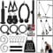 Kugooyi Weight Pulley System Home Gym Exercise Machine Strength Training Equipment Power Rack Accessories for Lat Pull Down, Biceps Curl, Forearm Workout (3 Cables + 2 Chains)