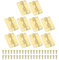 PATIKIL Small Butt Hinges 1 Inch, 10 Pack Mini Jewelry Box Hinge with Screw for Jewelry Wooden Boxes Cabinet Drawer Doors Gate, Gold