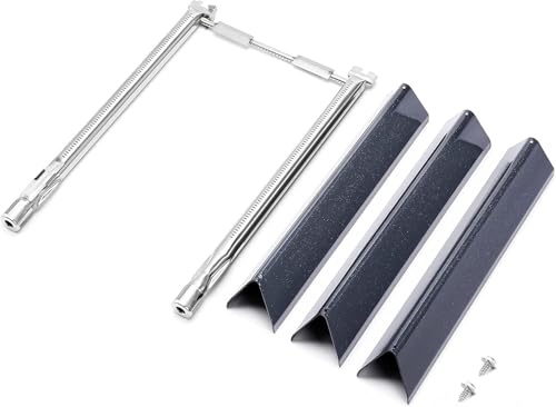 QuliMetal 38,9cm 7635 Aromaschienen und 69785 Brenner – Passend für Weber Spirit 200 und GS4 Spirit II 200 Serie Kompatibel mit E210, S210, E220, S220 mit Frontbedienknöpfen (2013–neu)
