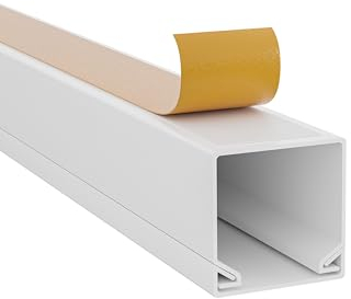 Bauhandel24 - Kabelkanal selbstklebend weiß 12 x 12 mm | 10 x 1 m Kabelschacht mit Schaumklebeband - Kabelabdeckung für Tisch, Wand und Boden Kabelkanäle für Elektroinstallation Kabelmanagement