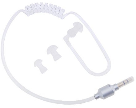 Feriuzymix 3.5mm Mono Headset Earphone Stereo Air Tube Mic Earpiece Lightweight silver