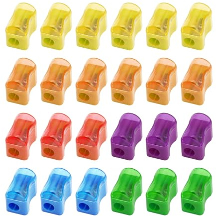24 Stück Mini-Bleistiftspitzer, Bunte Kleine Bleistiftspitzer, Kinder-Bleistiftspitzer, Manuelle Bleistiftspitzer, Tragbare Bleistiftspitzer, Geeignet Für Zuhause, Schule, Büro