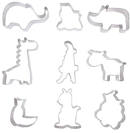 PRETYZOOM 9piezas Moldes De Galletas Inoxidable Cortadores De Animales Herramientas Para Hornear Dulces