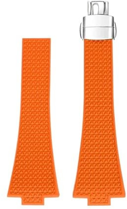 Svincoter Uhrenarmband, passend für Tissot PRX-Serie, 35 mm, 40 mm, Butterfly-Schnalle, Schnellverschluss, FKM, Ersatz für Uhrenarmband für Männer und Frauen, 11/12 mm (Orange, 12 mm)