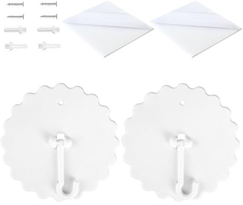 Diffaxy Lot de 2 crochets de plafond autocollants pour moustiquaire avec vis de base, crochets de plafond sans perçage, accessoires de moustiquaire sans clous pour la maison