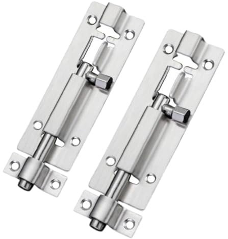 2 Pack 3 Chrome Slide Door Bolts, Stainless Steel Barrel Latch Locks for Shed Doors, Bathroom, and Gates, Heavy Duty Rustproof Security Bolts with Screws.