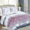 Euromat Couvre-Lit Quilt Matelassé avec 2 taies d'oreiller 40x40 cm- (Gris Blanc Rose Floral- SY-6761, 180x220 cm)