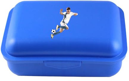 Emil Brotdose Schule Arbeit Kinder Junge & Mädchen Snackbox auch für Erwachsene Lunchbox mit Trennfach verstellbar BPA Frei (Fußball)