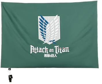 Micotaku Attack on Titan Scouting Legion Wandteppich, 101,6 x 152,4 cm, offizielles Lizenzprodukt, Polyester/Baumwolle, Anime-Wanddekoration, Grün
