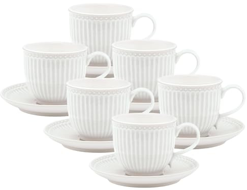 GreenGate Alice Tasse mit Untertasse White 8,5cm Set6