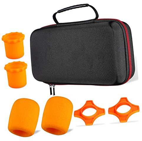 Toddmomy Microphone Storage Bag Set Foam-Lined Case Zipper Closure Microphone Cases Windscreen Covers