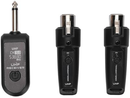 di Microfono Wireless UHF per Microfoni Dinamici - Adattatore del Ricevitore del Trasmettitore XLR Ricaricabile per Miscelatori, Eventi e Apparecchiature