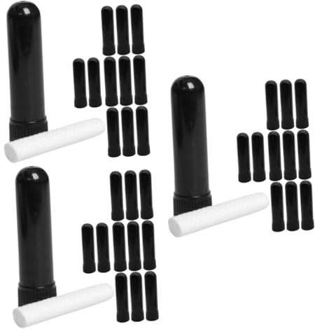 Healeved 3 Set Aroma Nasale Tubi Di Aroma Bastoncino Per Inalare Il Profumo Pp Nero 12 Pezzi*3