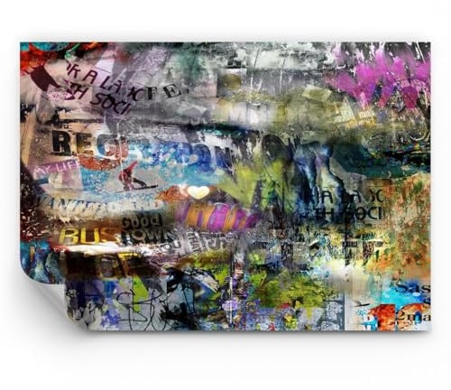 Fototapete 100x70cm Moderne Tapeten Abstrakt Kunst - 3564 - WF1 | Graffiti Modern Standard Wand Dekoration Wandtapete Motivtapeten Bildtapete Wohnzimmer Schlafzimmer Wanddeko Art Wallpaper