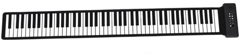 Fockety Roll Up Piano, 88 Tasten 128 Töne 128 Rhythmen Silikon Klavier Klavier mit Sprecher -Akkordfunktion, Tragbare Keyboard -Musikgeschenke für Frauen Mädchen Jungen Kinder,