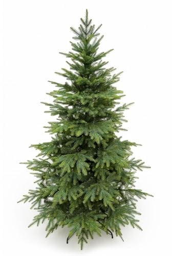 Albero di Natale artificiale abete caucasico naturale 160/190/220 cm | Albero artificiale realistico PE + PVC | durevole ed ecologico | Supporto metallico solido incluso (190 cm)