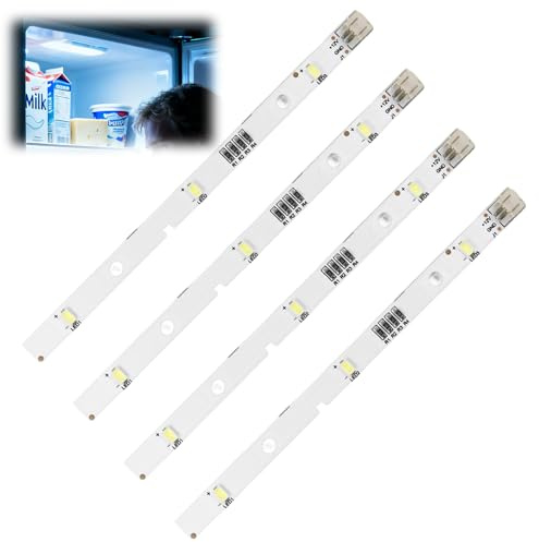 4 Stück Lichtleiste LED Kühlschrank Licht für Gorenje Rongsheng Hisense | Lichtleisten für kühlschrank,Ersatz-Kühlschranklampe led kompatibel E349766 MDDZ-162A 1629348 DC12V 2W, Kühlbeleuchtung