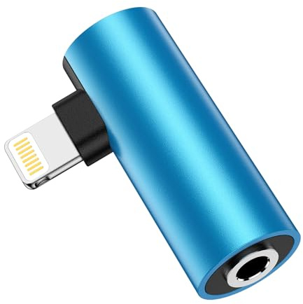 Lightning auf 3,5mm Klinke Kopfhörer Adapter, 90 Grad Winkel lightning Adapter auf Klinke Audio Aux Adapter mit DAC Chip Kompatibel mit iPhone14 Pro Max/14 Pro/14/13 Pro Max/13 Pro/13/12 Pro/iPad