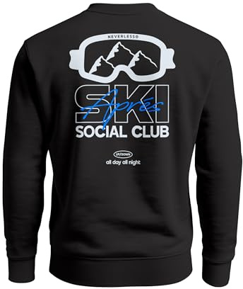 Neverless® Sweatshirt Herren Pullover Backprint Après Ski Social Club Skifahren Snowboarden Fashion Streetwear Männer