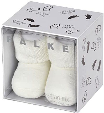 FALKE Erstling B So cotone tinta unita 1 paio, Calzini Unisex - Bimbi 0-24, Bianco Off-White 2040, 50-56