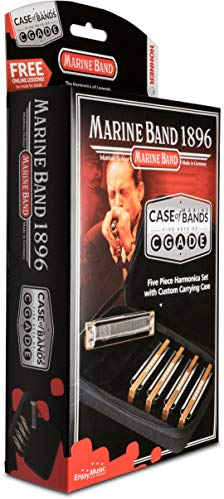 Hohner MBC Marine Band Mundharmonika, 5er Pack mit Etui