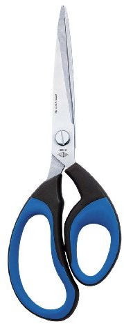 Wedo 9898 Schere (Edelstahl Soft-Cut, 8 Zoll / 21 cm, mit Gummigriff) schwarz/blau